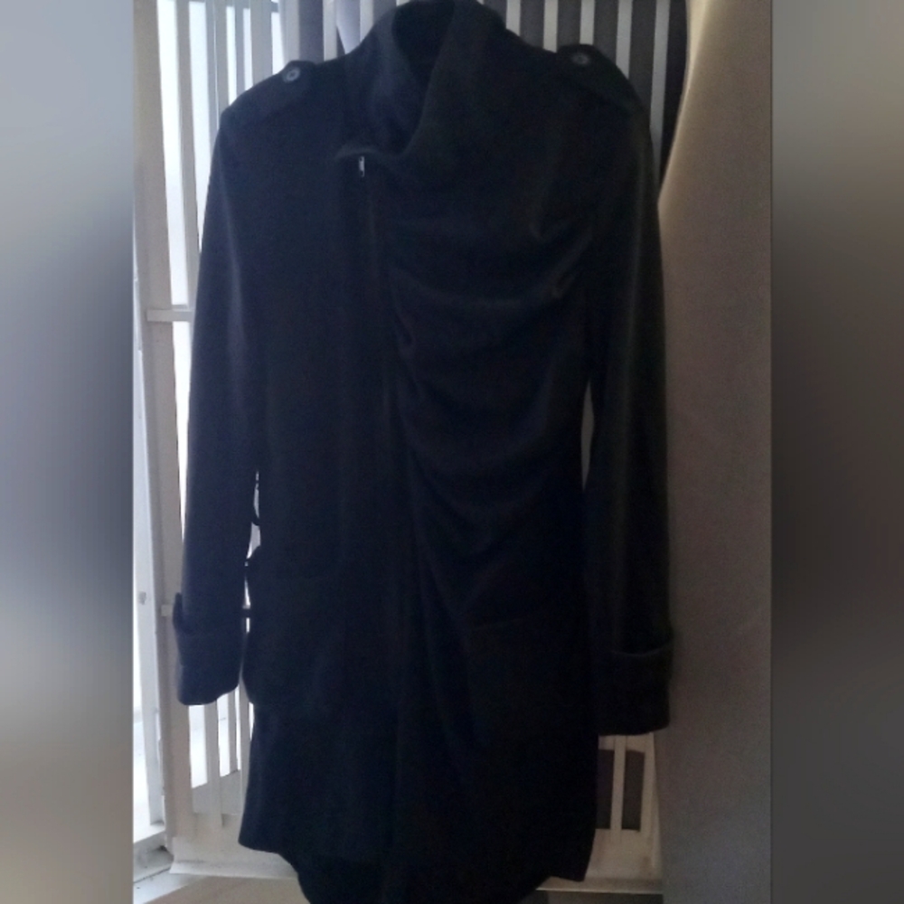 *last day - moving sale* Draped black trench coat